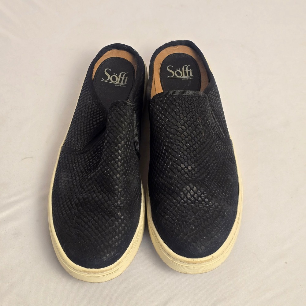 Sofft‎ Somers Black Snakeskin Embossed Leather Mule Sneakers Womens 9M SF0012301